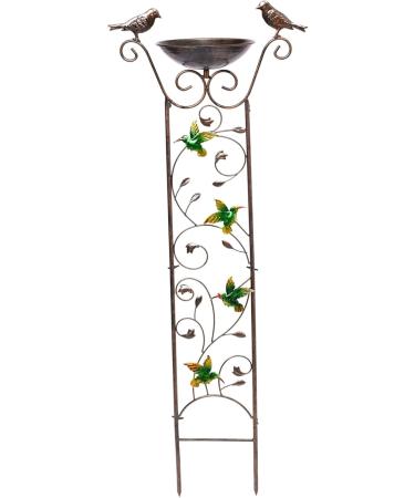 2-in-1 Metal Bird Water Dispenser & Feeder - Retro Garden Decor for Outdoors - Buy Online on SooperMarket.com