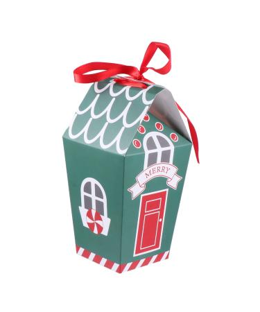 KALLORY 10pcs Nougat Box Candy Christmas Favor Boxes Storage Bag Bag Snowflake Crisp Biscuit Bag 19.5x9.5x7cm Green