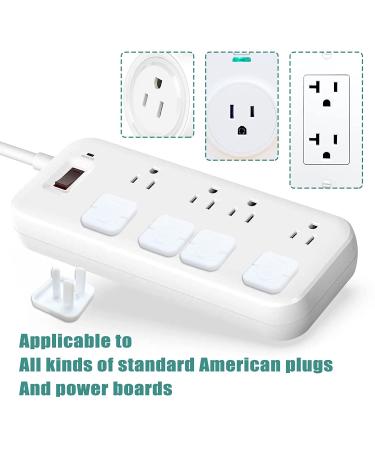 40 Pack White Square Socket Child Safety Plug Covers for Outlets - Hidden Handle for Kids Toddler Protection - Buy Online on SooperMarket.com