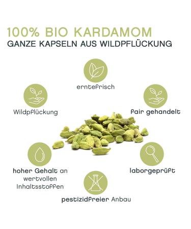 Premium Organic Wild Green Cardamom Whole & Capsules - Handpicked 100g | Pfefferdieb - International Shipping - Buy Online on SooperMarket.com
