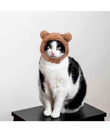 WLLHYF Cute Cat Winter Warm Bear Hat Soft Comfortable Adjustable Small Pet Headwear Costume Clothes for Cat Kitten Puppy Dog(Brown) - Buy Online on SooperMarket.com