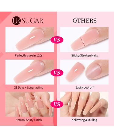 Ur Sugar PolyGel Set - Cat Eye Magnet Poly Extension Gel | 6 Colors 15ml | Pink Glitter Shines in the Dark - Nail Extension Builder Gel - Buy Online on SooperMarket.com