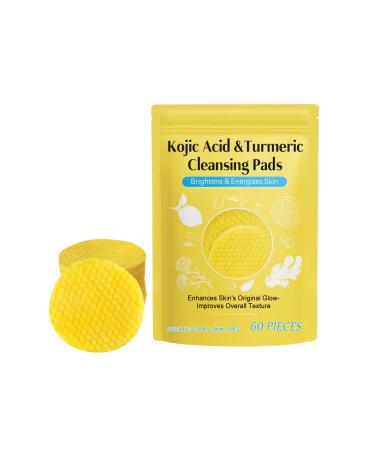 Turmeric Kojic Acid Cleansing Pads Turmeric Kojic Acid Pads Turmeric Face Exfoliating Pads Skin Tone Balance Acne Scars Unclog Pores Helps Balance Skin Oil and Water