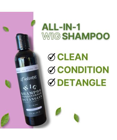 All Natural Wig Shampoo for Human & Synthetic Wigs | Vegan Lavender Scent | Cleans Conditions Detangles | Made in USA - Buy Online on SooperMarket.com