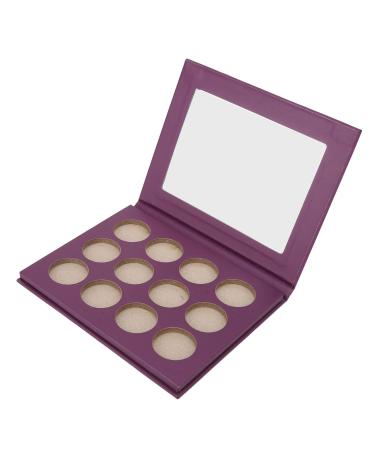 12 Hole Empty Eyeshadow Palette Makeup Blush Bronzer Compact Portable for Cosmetics Store (Purple)
