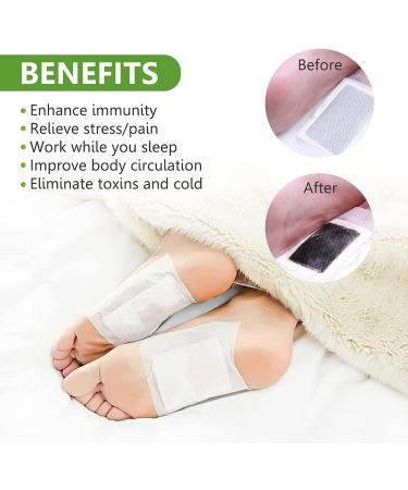 Detox Foot Patches - Natural Bamboo Vinegar & Ginger - 20 Pcs for Impurity Removal & Relaxation - Buy Online on SooperMarket.com