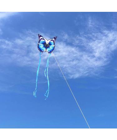 Mint's Colorful Life Butterfly Kite - Easy-to-Fly Large Single Line Kite for Kids & Adults | Perfect for Beach Fun | 300 FT String & Kite Handle Included (Blue) - Buy Online on SooperMarket.com
