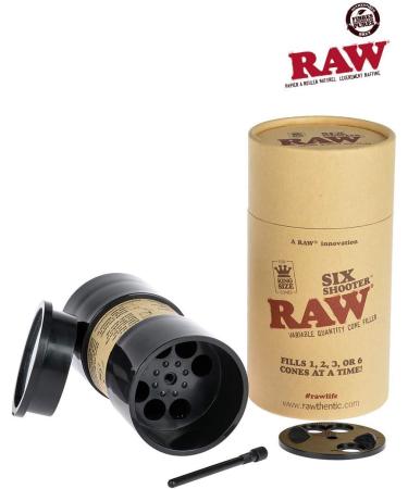 RAW Six Shooter for King Size Cones - Cone Loader Filling Device for Efficiently Filling 1-6 Cones | Perfect for Beginners - Buy Online on SooperMarket.com