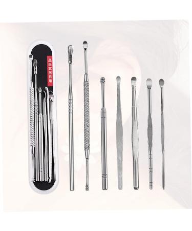 KALLORY 2 Sets 7pcs Stainless Steel Ear Cleaning Tool Set - Ear Care Nursing Spring Tool for Gentle Ear Cleaning - Cosmetic Silver - Pack of 2 - Buy Online on SooperMarket.com