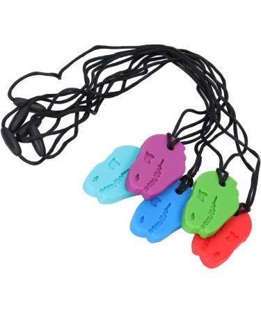 Viagasafamido Silicone Tyrannosaurus Rex Bite Ring - 5 Pieces Sensory Chewing Pendant for Grinding Relief - Ideal for Kids - Buy Online on SooperMarket.com