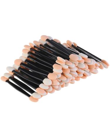 JASSINS 50 Pack Eyeshadow Applicators, Disposable Eyeshadow Sponge Brush, Double-Sided Eye Makeup Sponge Applicators 1# Orange White 50pcs