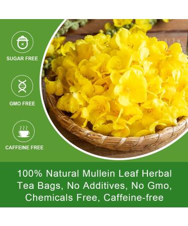 Mullein Tea Bags - Natural Lung Cleanse and Respiratory Support - 40 Caffeine-Free Tea Bags - Buy Online on SooperMarket.com