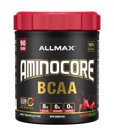 ALLMAX Nutrition Aminocore Watermelon -8g Bcaas 100 Percent Pure Branch Chained Amino Acids-Gluten Free 945 gram pink