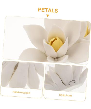 Cabilock 1pc Ceramic Orchid Wall Decor Pendant Pool Decor Wall Decal Garden Wall Art Adornment Ceramics White 9.00X6.50X4.00CM - Buy Online on SooperMarket.com
