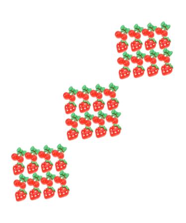 FRCOLOR 180 Pcs Nail Fruits Decoration Cute Lip Gloss Tool Nail Decoration Fruit Slices Cherry Fruit Flatback Lip Gloss Kit to Nail Art Charms Hair Red Resin Nail Supplies Strawberry 3d
