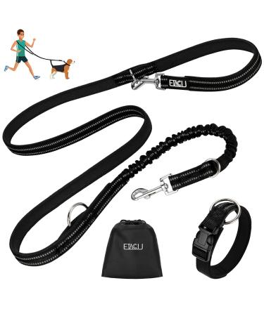 Etaccu double linen freehand linen practice lines with rolling lines 2m for medium -sized large dogs Robust non -slip handle without involvement reflective (black) m 2m 35kg black