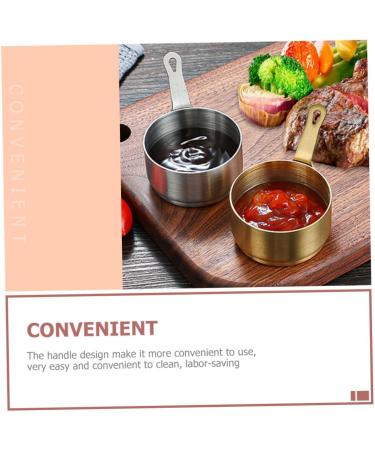 MAGICLULU 5pcs Stainless Steel Sauce Cup Sauce Container Stainless Steel Seasoning Cup Mini Condiments Food Portioner Ketchup Dipping Bowls Sauce Bowl with Handle Pinch Dip Cups Household mediumx5pcs Goldenx5pcs - Buy Online on SooperMarket.com