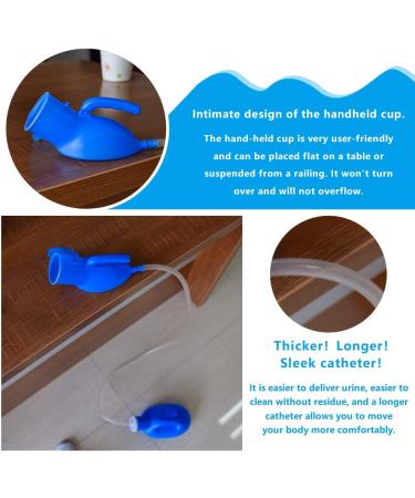 Urinals for men Men's urinal with hand-held portable urine cup 2000 ml urinal bottle catheter male urinals for elderly bedridden hospital beds wheelchair (BLUE) - Buy Online on SooperMarket.com