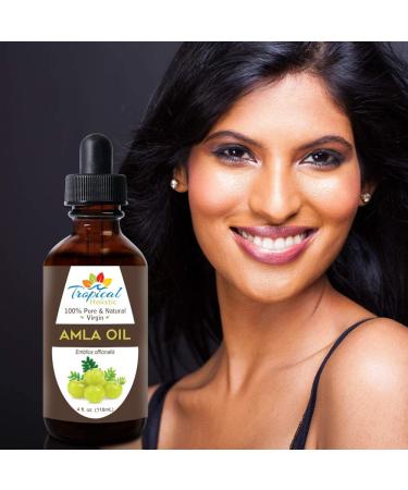 Tropical Holistic 4 oz Amla Oil - 100% Pure & Unrefined Indian Gooseberry Oil - Organic, Non-GMO - For Healthy Beard, Scalp & Split Ends - Buy Online on SooperMarket.com