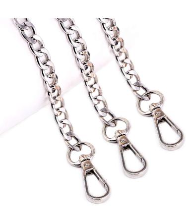 Swpeet 3Pcs Sliver Luxury Fashion 47 Inche Replacement Flat Chain Strap with Buckles Set  Perfect for DIY Metal Shoulder Cross Body Bag Hand Bag Purse Replacement - Buy Online on SooperMarket.com