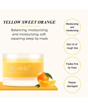 Double-Effect Lip Scrub Mask | Exfoliating & Moisturizing Lip Treatment for Cracked Lips - Overnight Repair Balm (Orange - Buy Online on SooperMarket.com