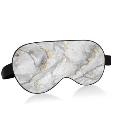 Haskirky Light Blocking Eye Mask Breathable and Adjustable Adult Men and Women Travel on Business Trips Yoga Meditation Light Smooth Comfortable Eye Mask Office Deep Sleep Goodies Grey Golden Marbl