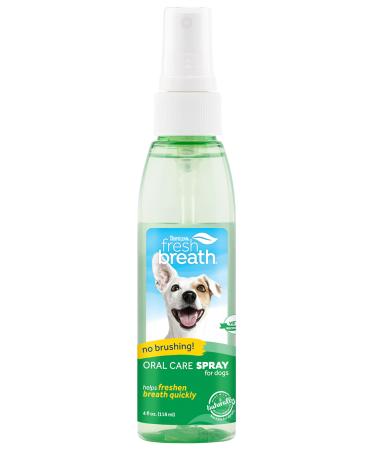 TropiClean Fresh Breath Dog Breath Spray, Easy to Use Dog Breath Freshener 4 Ounce Original 4 oz