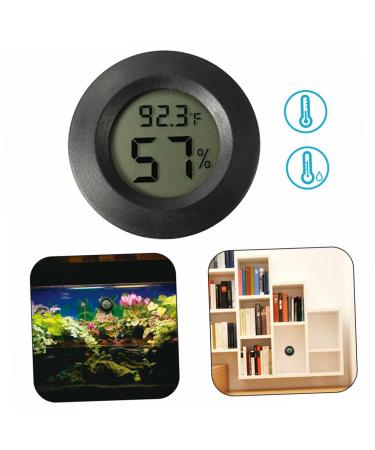 IPLUSMILE 5ST CELSIUS Repticip Terrarium Accessories | Round Moisture & Temperature Display | Glass Minitians for Reptiles | 4.5x1.5cm Black - Buy Online on SooperMarket.com