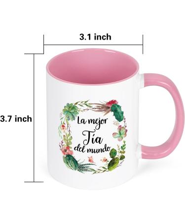 YHRJWN Best Aunt Ever Gifts La Mejor Tia Del Mundo Gifts in Spanish Aunt Gifts from Niece Nephew Christmas Mothers Day Birthday Gifts for Aunt Tia Best Tia Ever Gifts Aunt Coffee Mug 11 Oz White-pink Handle - Buy Online on SooperMarket.com
