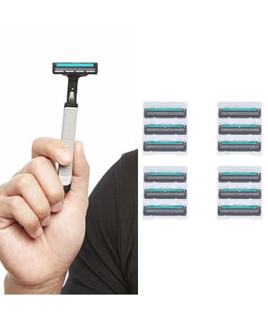 Mens Refills Professional Barber Beard Manual Razor - 12PC Fixed Head Clean & Comfortable Shaving - Buy Online on SooperMarket.com