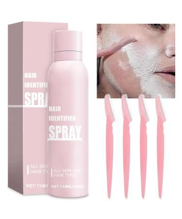 Hair identifier Spray for Face Shaving Skin Body Hair Identifying Spray With Razors Moisturizing and Skin Care Dermaplaner Spray Women Dermaplaning Tool for Face 1PC
