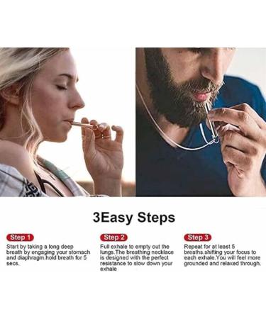 Stainless Steel Mindful Breathing Necklace Breathlace Necklace Quit Smoking Anxiety Necklace The Necklace for Anxiety Stress for Men Women Anxiety Relief (Blue) - Buy Online on SooperMarket.com