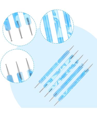 5Pcs Nail Dotting Pen Dotting Tools Set Double Ended Nail Art Dotting Tool Nail Design Dotting Tool for Gel Polish Decoration Blue - Buy Online on SooperMarket.com