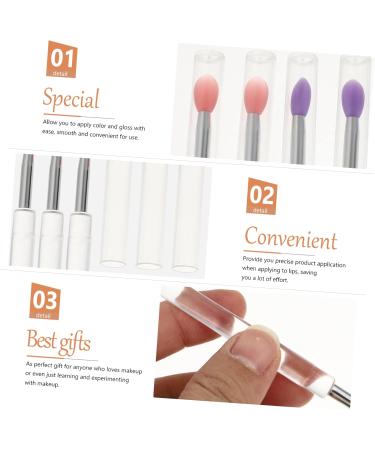 Baluue 16 Pcs Silicone Lip Brush Eyeshadow Brush Makeup Lipstick Lip Brush with Lid Bunny Ear Pearl Clip Pp - Buy Online on SooperMarket.com