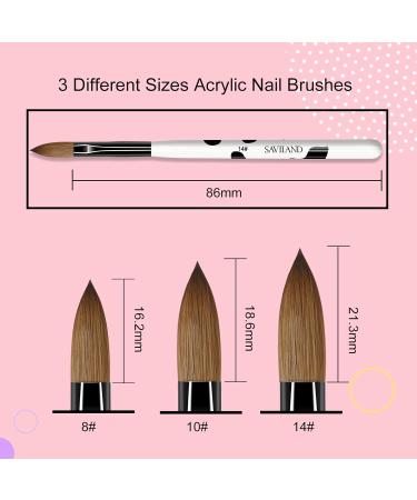 Saviland 3pcs Acrylic Nail Brushes & 2pcs Dappen Dish Set - Professional Nail Art Tools - Buy Online on SooperMarket.com
