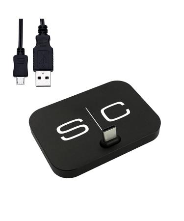 Stylecraft USB-C Portable Charging Station Stand for Hair Clippers Trimmers Shavers and Type-C Phone Ports Black