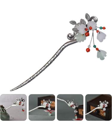 STOBOK 1pc Leaf Flower Metal Hair Stick Vintage Hair Forks Vintage Hair Accessories Vintage Hair Chopstick Chignon Pin Japanese Hair Accessories Hair Cape China Agate Women's Alloy - Buy Online on SooperMarket.com