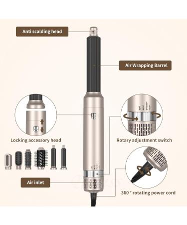 6-in-1 Hair Dryer Brush & Styling Tool | Automatically Curl Straighten & Blow Dry for All Hair Types - Buy Online on SooperMarket.com