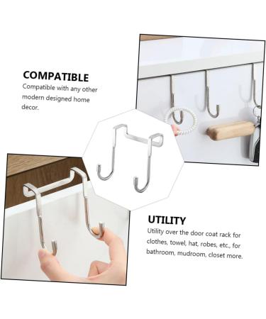 Hemoton 3pcs Wall Hangers for Clothes Cabinet Hook Over The Door Hanging Hooks Perforated Door Hat 7.5X6.5CM Silver - Buy Online on SooperMarket.com