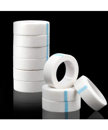 Eyelash Extension Tape fenshine 10 Rolls Micropore Medical Tape for Eyelash Extension Adhesive Fabric Tape For for Eyelash Extension Supply 0.5 inch x 10 Yards (10Rolls withe)