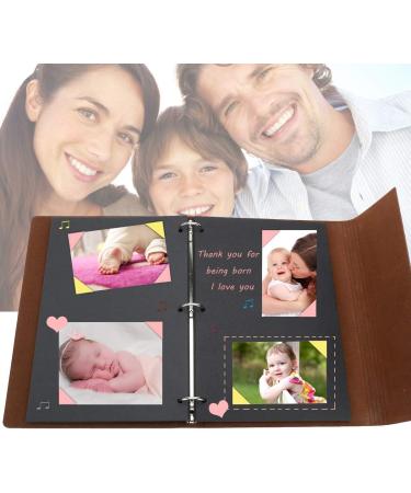 AIOR Photo Album Scrapbook  11 x 8.3 Inches 60 Black Pages Refillable Vintage Leather Scrapbook Album  DIY Memory Book  Couple Lover Anniversary Valentines Day Gifts for Him Her (Love) - Buy Online on SooperMarket.com