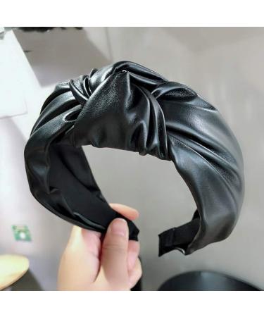 Pu Leather Girls Hairbands Middle Knotted Headbands Fashion Fur Headband Head Hoop Women Hair Accessories - Buy Online on SooperMarket.com