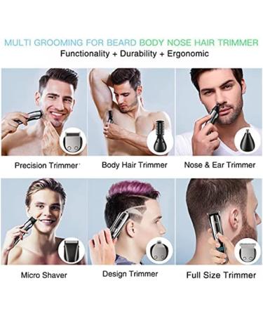 FYOBOT Men's Beard Trimmer Cordless Hair Clipper Waterproof Body Nose Ear Cutting Shaver USB Rechargeable LED Display - Buy Online on SooperMarket.com
