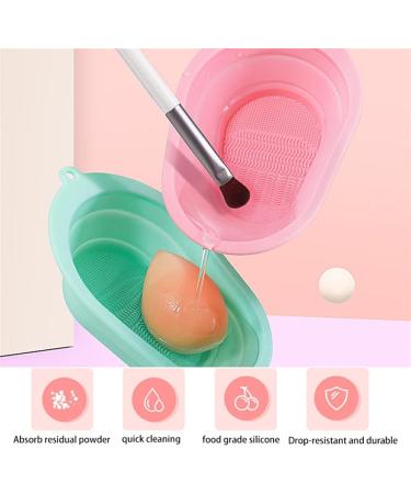 kawehiop Silicone Makeup Brush Cleaning Mat Folding Washing Pad Small Eyeliner Applicators Wash Scrubber Daily Gifts Accessories Pink - Buy Online on SooperMarket.com