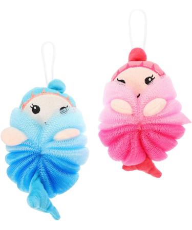 Angoily 4 Pcs Cartoon Bath Ball Sponge Set for Kids | Mesh Shower Scrubber & Loofah Cushion | Ideal Bathing Accessories for Children - Buy Online on SooperMarket.com