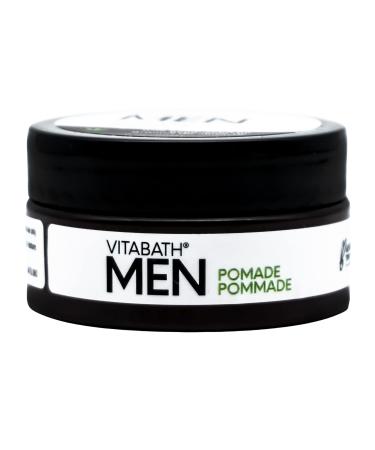 Vitabath Men's Pomade Medium Hold with Hemp & Beeswax - Smooth Control Shape & Hold - Natural Nourishing Hair Style for Men - Lime & Cedarleaf Scent - 2 oz
