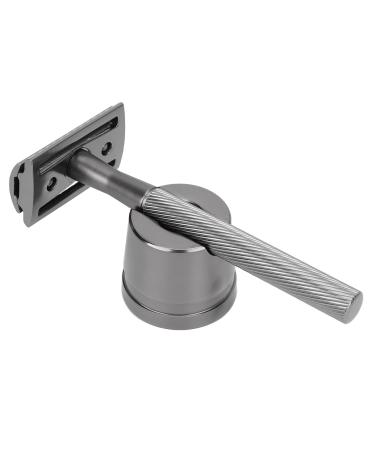 Shop Integration Safety Razor for Men - Brass Handle Double Edge Razor with Base - Premium Facial Care (Black) - Buy Online on SooperMarket.com