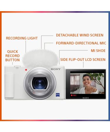 Sony ZV-1 Compact Camera for Content Creators - Vlogging & YouTube | 4K HDR Video, Live Streaming, Webcam, White - Buy Online on SooperMarket.com