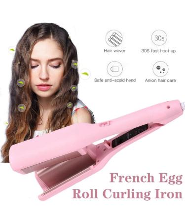 Rommantic French Egg Roll Curling Iron Egg Roll Hair Waving Iron Hair Curler Styling Tools Crimper Hair Iron Hair Waving Curling Wand US Purple - Buy Online on SooperMarket.com