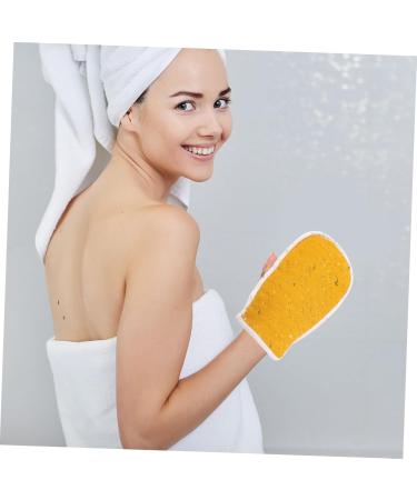 NOLITOY 2 Sets Exfoliating Back Scrubber - 3pcs Glove Pull Back Shower Towel & Loofah Sponge Belt - Mesh Bath Back Strip Yellow 85x9.5CM - International Shipping Available - Buy Online on SooperMarket.com